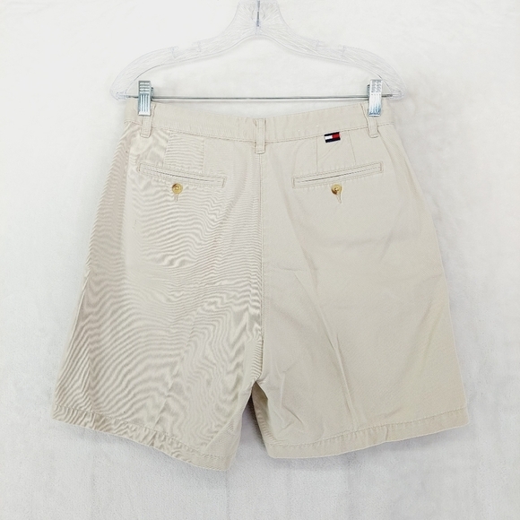Tommy Hilfiger Cream Tan Pleated Chino Slash Pockets Summer Shorts P5600 - Picture 3 of 8